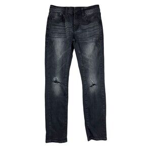 AG Kingston Slim Skinny Jeans  Boys Size 10  Distressed Black Stretch Denim